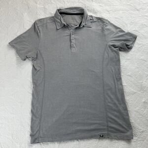 Hylete Polo Shirt Mens M Black S/S Bamboo Rayon Blend Stretch Breathable